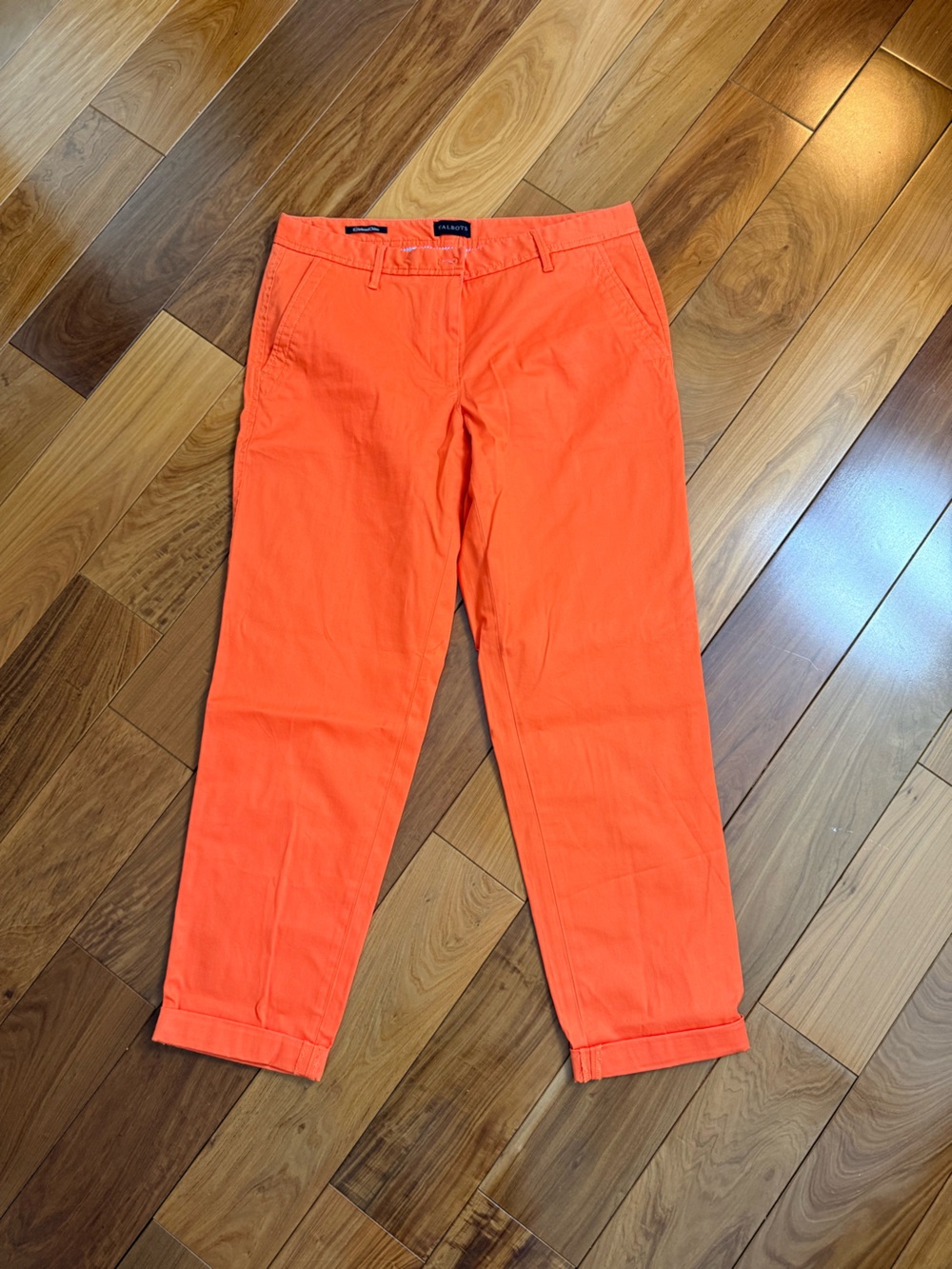 Talbots Bright Orange Relaxed Chino Pants - Picture 2 of 3